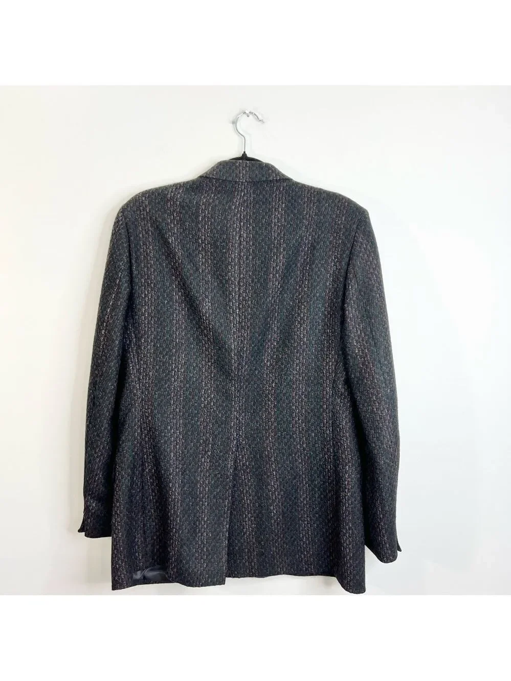 Vintage 100% wool black multi colour tweed blazer 40 R - Picture 6 of 12